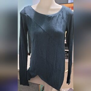 Women's Long Sleeve Shark Bite Teal Top